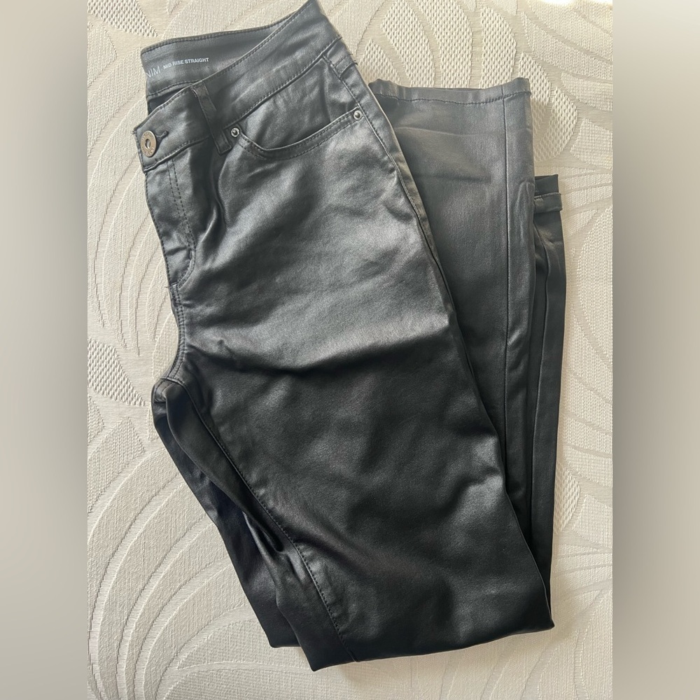 Faux Leather Straight Jean
